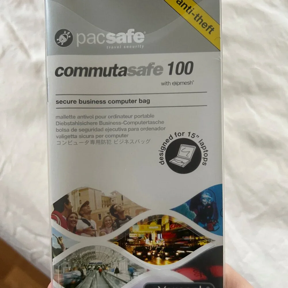 NWT Pacsafe Anti-theft CommutaSafe 100 computer bag in Choco Brown - Picture 2 of 10